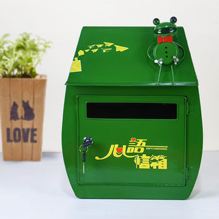 European-Style Wrought Iron Mailbox, Industrial Style, Handmade Retro Decorative Letter Box, Metal Wall-Mounted Storage Box, Handicrafts