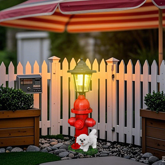 Новый трансграничный пожарный гидрант, украшение из смолы для собак, солнечное украшение для сада, двора, газона, водонепроницаемое