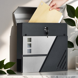 Factory Direct Sales Cross-Border Mailbox Stainless Steel Wall-Mounted with Newspaper Rack Postal Box Easy to Install Storage Box