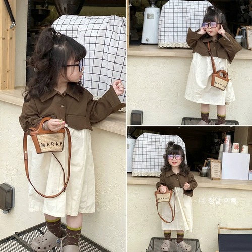 Детская сумка, летняя соломенная сумка через плечо для выхода на улицу для принцессы