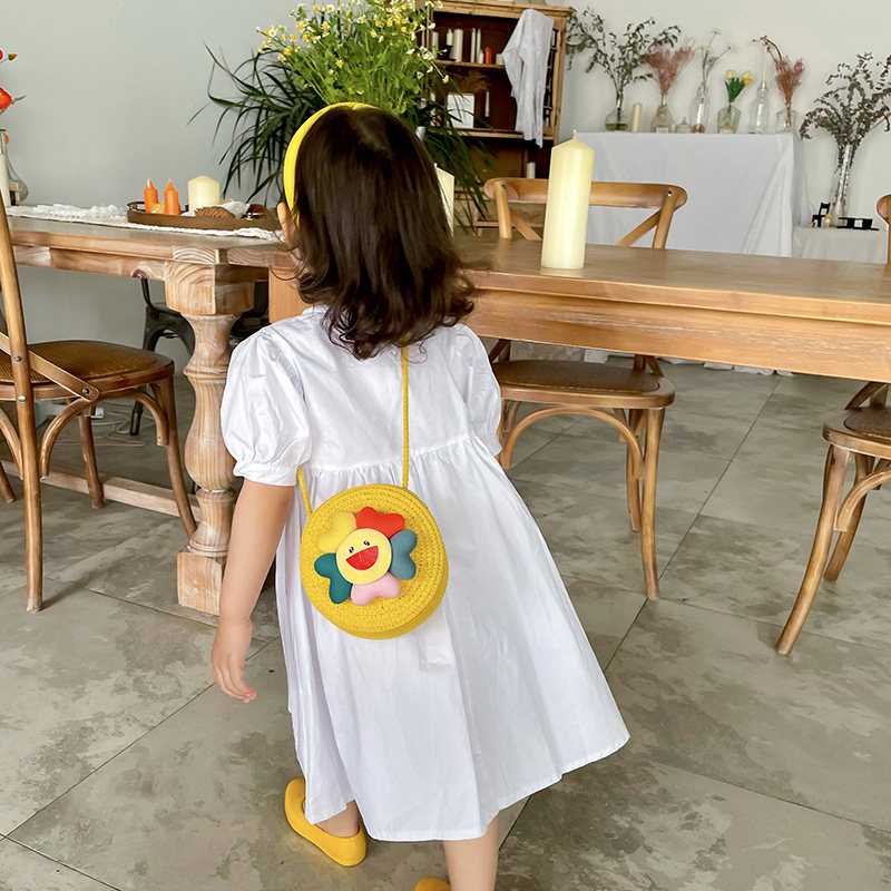 Summer new 2022 children's straw girls boys and girls cute cross-body bag baby princess fashion shoulder bag