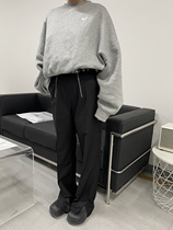 DTHEREAL]20FW autumn and winter new black hem split double zipper high waist thin slim trousers trousers