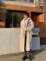 DTHEREAL]20FW autumn and winter niche collar lapel two wear functional simple long windbreaker jacket men and women