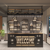 Industrial style restaurant hotel cashier desk creative Bar Bar Bar Barbecue shop iron front desk shop reception desk customized