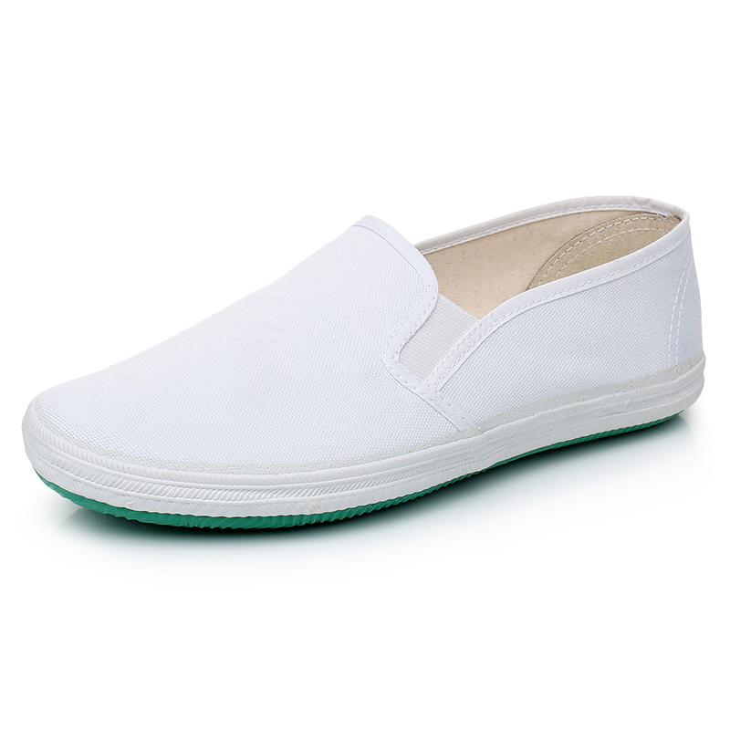 Slip-On White Sneakers, White Canvas Shoes, Rubber Sole, Non-Slip Work Shoes, White Mesh Shoes, Unisex Work Shoes, Pharmaceutical Factory Slip-On White Sneakers, White Canvas Shoes, Rubber Sole, Non-Slip Work Shoes, White Mesh Shoes, Unisex Work Shoes, Pharmaceutical Factory