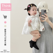 Baby summer sun protection cloak baby summer cute thin clothes sweet hooded sun cloak western style jacket