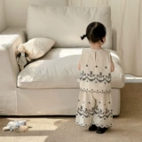 Детский комбинезон, раздельные штаны, комплект, летняя одежда, милый жилет, в западном стиле