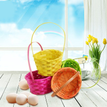 Mini bamboo basket dance basket small basket bamboo small Easter props Childrens Day decorative basket