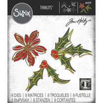Sizzix sheet mold Thinlits 665579 Seasonal Sketch Christmas leaves