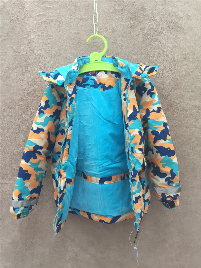 [Có thể chấp nhận] Trẻ em ngoài trời Quần áo cotton không thấm nước Quần áo cotton Quần áo trượt tuyết 100-140 áo khoác trẻ em nam