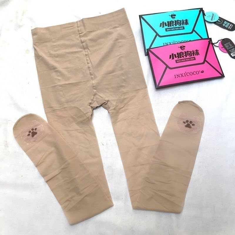 Yingxi Inxicoco Cat Paw Pantyhose 1708 Summer Anti-Snag Tights Little Wolf Dog Pantyhose Can Be Cut at Will Hot Style