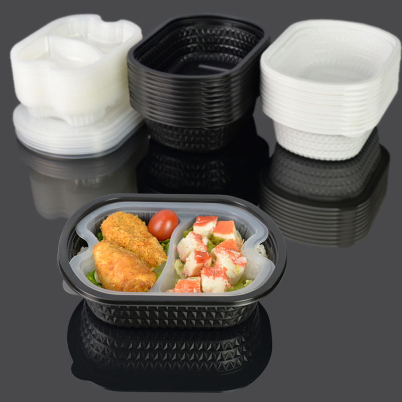 Funlian disposable double layer packing box manufacturer direct fast food box takeaway box lunchbox 800 cover with cover 2117