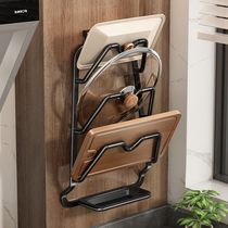Pot lid rack no punching wall-mounted kitchen storage rack cutting board bracket artifact chopping board chopping board placement rack