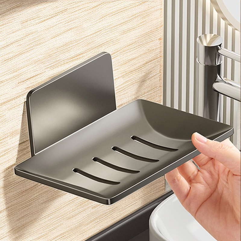 Soap Box Perforated Wall-mounted Home Toilet Upmarket Drain Water Containing Box Toilet Bathroom Soap Shelve-Taobao