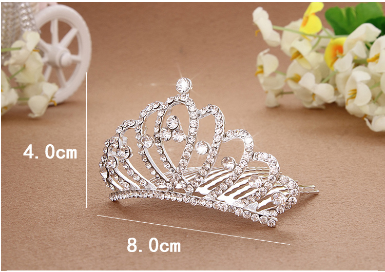 Hàn quốc phiên bản của trẻ em vương miện headband công chúa dễ thương nước khoan bit bé gái kẹp tóc cô gái thái vương miện phụ kiện tóc