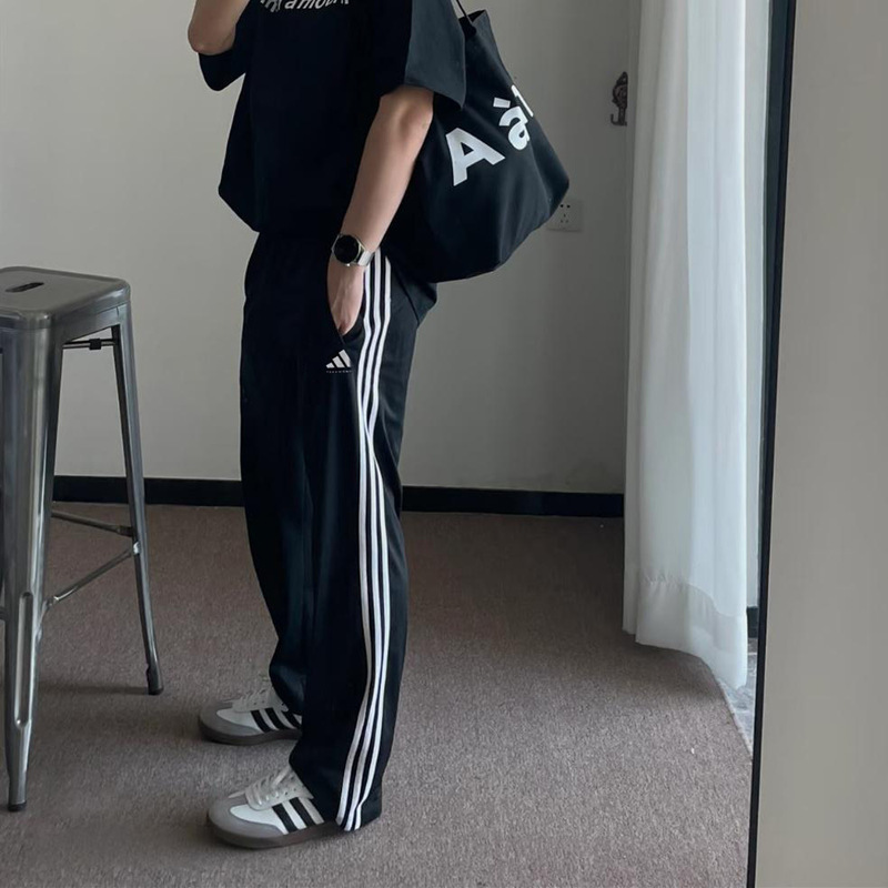 Adidas Loose Straight-Leg Pants for Men and Women, New Autumn Sports Long Pants, Running Fitness Pants, Slimming Effect