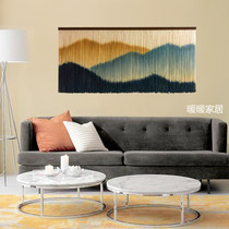 Nostalgia Nordic hand-dyed tapestry sofa background bedroom blocking soft decoration painting bed and breakfast model room wall decoration