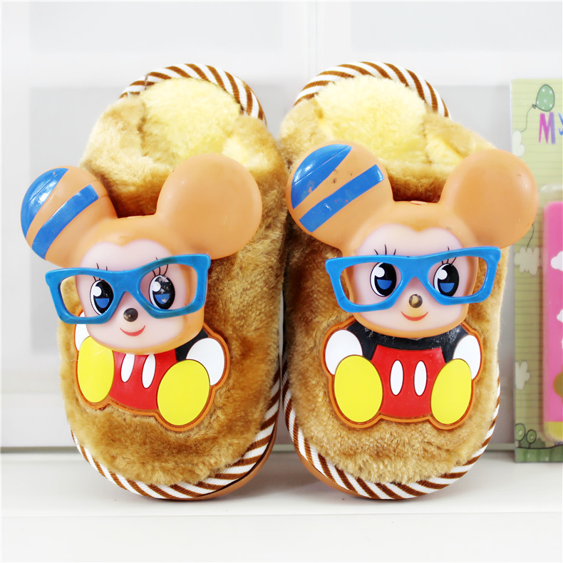 Chaussons enfants en suède pour hiver - semelle caoutchouc - Ref 1005083 Image 19