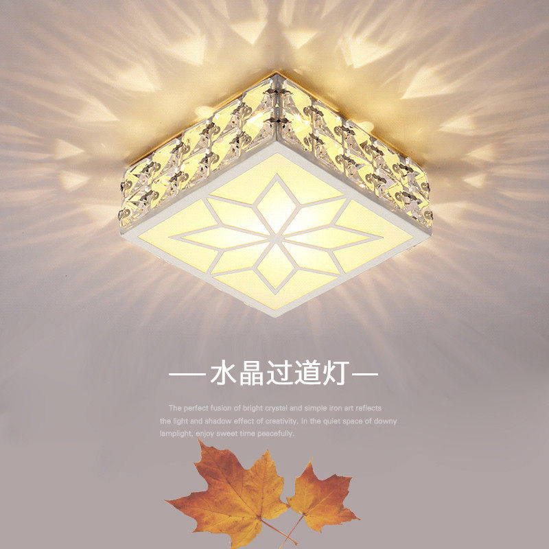 Creative crystal aisle light Modern simple entrance light Living room corridor light led spot light Downlight Square home light