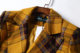 Yinuo time 2022 large color yellow plaid double-breasted lapel retro nostalgic over-the-knee trench coat 1275