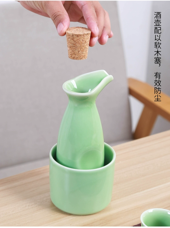 Ba hai ấm rượu gốm lẩu vàng rượu vang trắng rượu sake nhà rượu vang rượu vang ấm rượu ly nhỏ hầm rượu ba ba ly uống rượu vang đỏ cao cấp