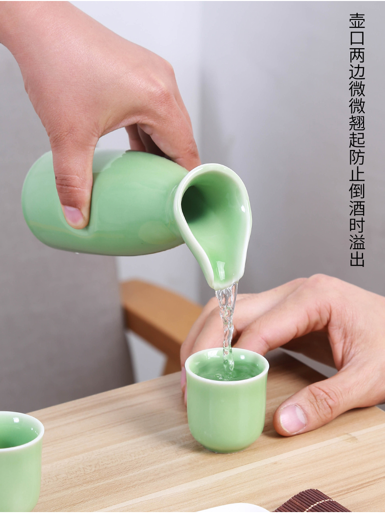 Ba hai ấm rượu gốm lẩu vàng rượu vang trắng rượu sake nhà rượu vang rượu vang ấm rượu ly nhỏ hầm rượu ba ba cốc uống rượu