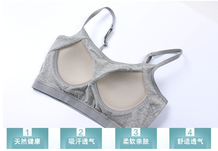 Cotton phụ nữ miễn phí pad ngực ống hàng đầu tích hợp đồ lót yếm ngắn quấn ngực mà không có vòng thép yoga nửa ngực đồ lót học sinh nữ cotton