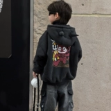 Детская куртка, пуховик для мальчиков для отдыха, флисовая мультяшная толстовка с капюшоном, увеличенная толщина