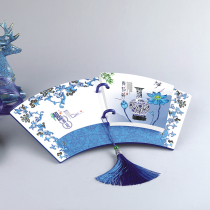 2022 woody Zhou calendar tiger year green flower porcelain sector national wind desk calendar custom bronzing lunar calendar for business printing