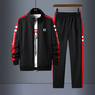 一套运动服套装男士中青年特大码休闲卫衣春秋季胖子加肥宽松外套