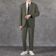 Small suit suit, men's jacket, Korean style business casual, iron-free formal suit, British straight-leg trousers two-piece set