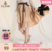 (Clearance sale)ELAND clothes love spring literature fan retro Sen female irregular skirt short skirt female attachment