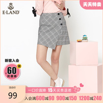 ELAND clothing love college style irregular short skirt skirt female lady temperament attachment