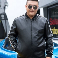 Mùa xuân và mùa thu người béo nam áo khoác giản dị 260 cộng với phân bón XL pu da nam áo khoác 300 kg 200 mẫu áo khoác nam đẹp 2021