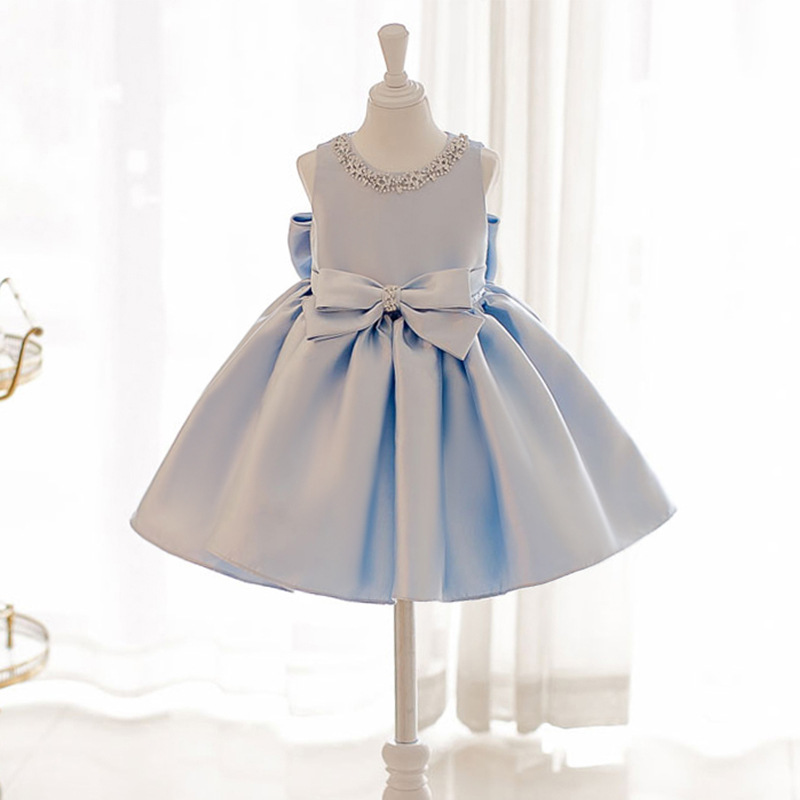Flower Girl One-Year-Old Dress, Sweet and Cute Princess Dress, Little Girl's Fluffy Gauze Wedding Dress, Birthday Blue Piano Performance Dress Flower Girl One-Year-Old Dress, Sweet and Cute Princess Dress, Little Girl's Fluffy Gauze Wedding Dress, Birthday Blue Piano Performance Dress