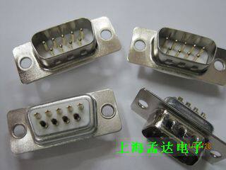 All copper gold plated Serial RS232 connector DB9 pin Male head White rubber core Wire welded traditional