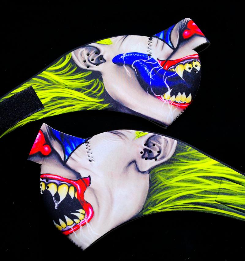 Harewindproof thermal insulation anti-sand mask protective face Skull and skull Demon clown 3D Cubic face towel Indian half face protective face