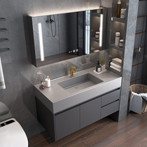 Simple modern light luxury Rock board one bathroom cabinet combination bathroom sink wash face wash basin cabinet set