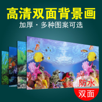 HD double-sided fish tank background paper background painting HD aquarium fish tank wallpaper background picture fish tank sticker