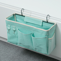 Iron hanging storage basket with adhesive hook hanging basket dormitory bedside hanging bag mobile phone remote control storage bag