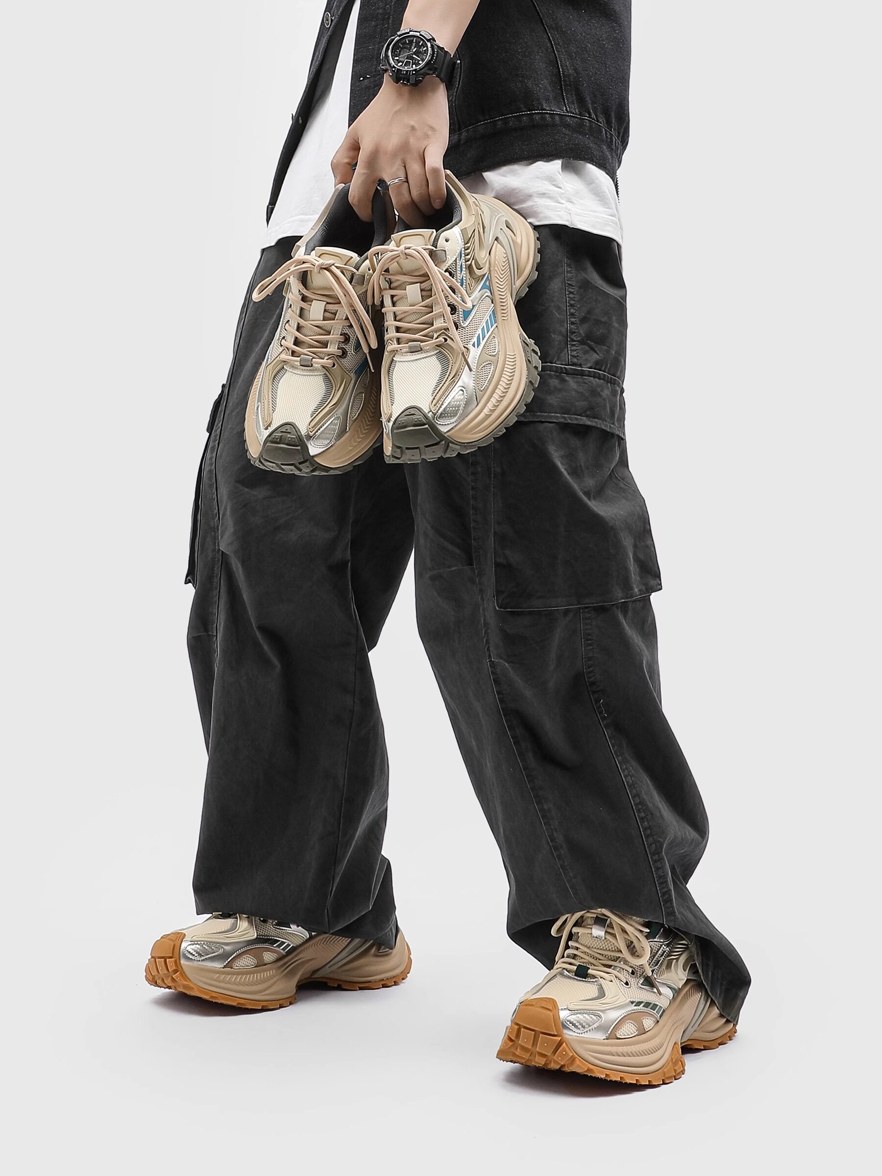 Rattlesnake Retro Outdoor Dad Shoes Thick-Soled Height-Increasing Trendy Couple Sports Casual Jogging Shoes Breathable Men's Shoes