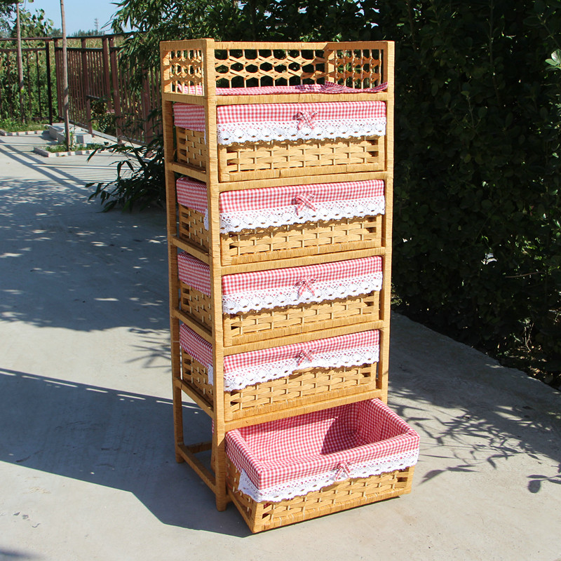 Rattan storage cabinet simple modern bedside table economical storage cabinet bedside mini cabinet drawer cabinet complete