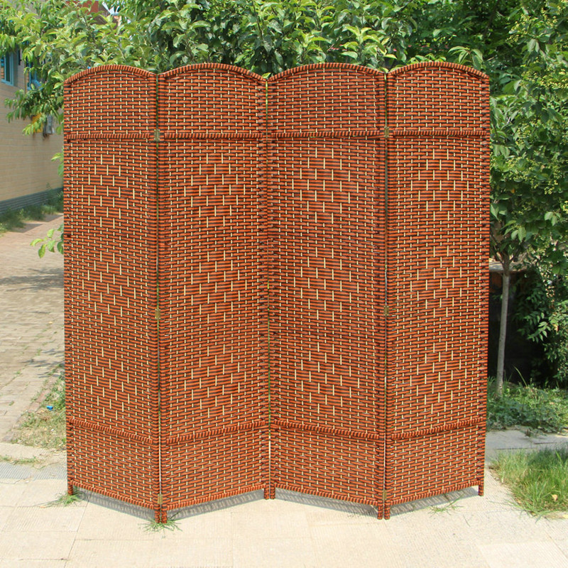 Rattan screen living room compartment modern minimalist solid wood folding screen hotel entrance home folding mobile background decoration