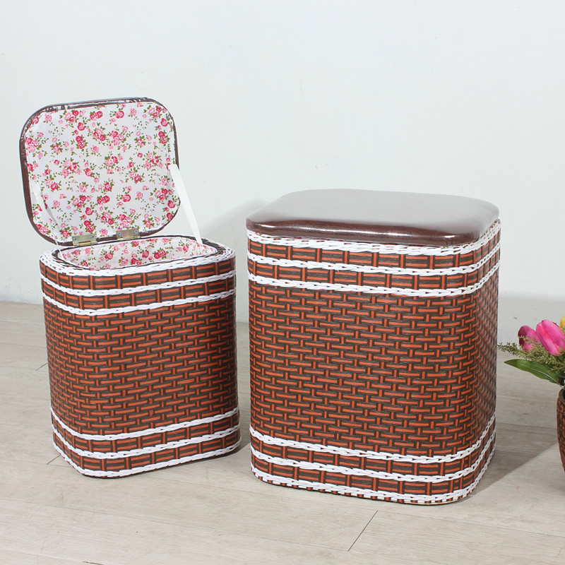 Changing shoe stool household simple rattan storage stool adult sitting stool shoe stool balcony wear shoe stool storage stool sofa stool
