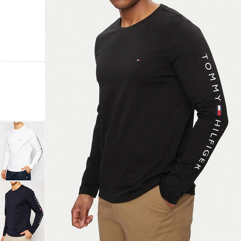 Tommy Hilfiger Men's Lettered Long Sleeve Crew Neck T-Shirt Mw0Mw09096 Tommy Hilfiger Men's Lettered Long Sleeve Crew Neck T-Shirt Mw0Mw09096