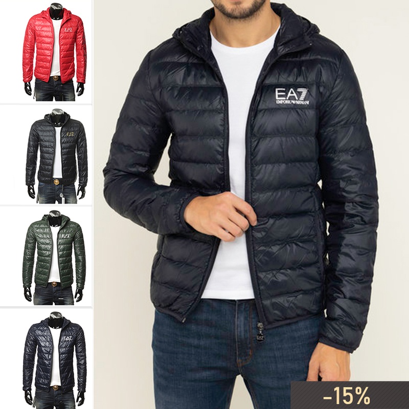 Emporio Armani EA7 Armani Men's Lightweight Hooded Down Jacket 8NPB02 PN29Z