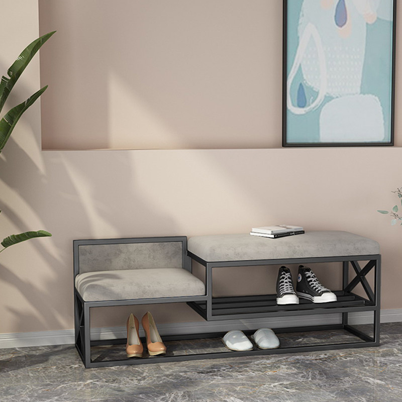 Door change shoe stool home Nordic entrance door wear shoe stool shoe cabinet integrated light luxury can sit rectangular simple shoe stool