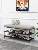 Nordic Light Extravagant Shoes Stool Home Doorway Entrance Door Shoe Cabinet Sitting Stool Integrated Iron Art Shoe Rack Can Be Sat On A Shoe Stool