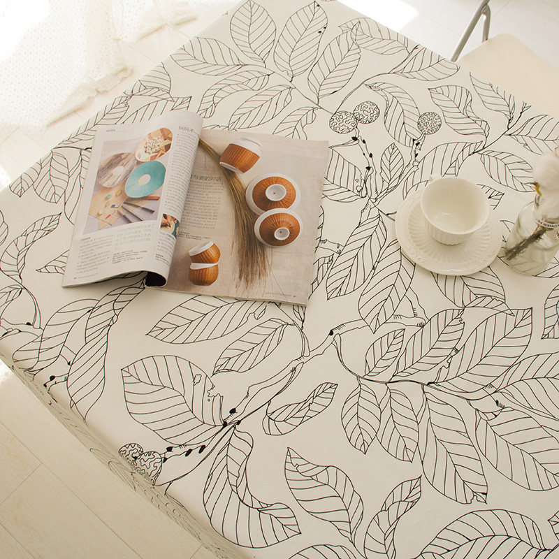 (Home Pose) Extremely Minimalist Nordic Wind Lines Eco-friendly Table Cloth Can Be Set As Tea Table Cloth BJ Black & White Ash