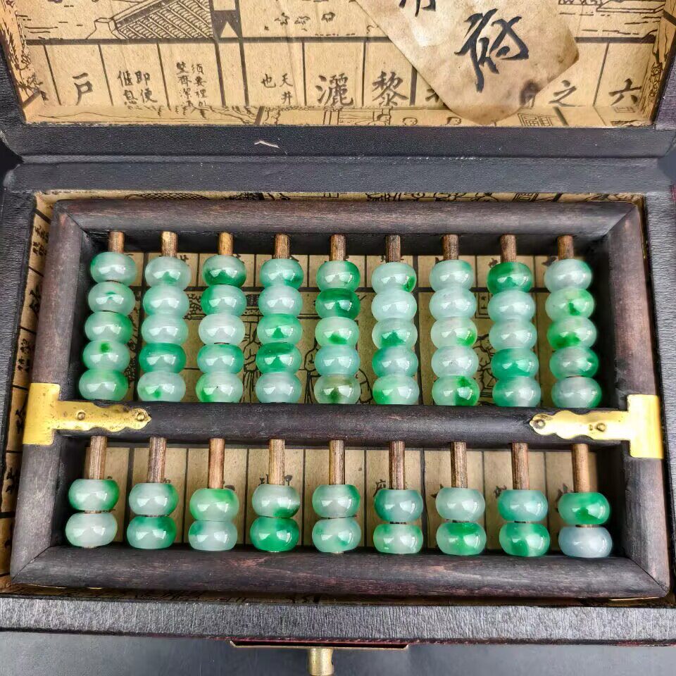 岫玉手工雕刻摆件天然玉石算盘送礼用玉器摆饰9档现货玉石装饰品-Taobao